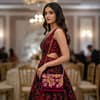 Wine Fern Handcrafted Embroidered Sling Clutch