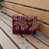 Wine Fern Handcrafted Embroidered Sling Clutch