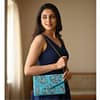 Blue Sunray Luxe Beaded Clutch