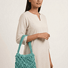 3 (3) Aqua Bloom Beaded Shoulder Potli