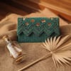 45 Emerald Zigzag Beaded Clutch