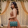 Untitled Emerald Zigzag Beaded Clutch