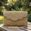 gf Golden Scallop Beaded Clutch Bag