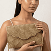 Golden Scallop Beaded Clutch Bag