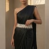 Pearl Noir Floral Tassel Belt