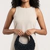 Midnight Eclipse Beaded Crescent Bag