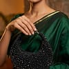 Midnight Eclipse Beaded Crescent Bag