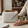 Pearl Cascade Crystal Clutch