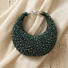 Emerald Luxe Crescent Clutch