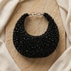 Midnight Noir Crescent Clutch