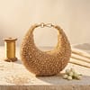 Champagne Pearl Crescent Clutch