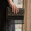 Midnight Glam Fringe Clutch
