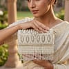 Ivory Fringe Luxe Clutch