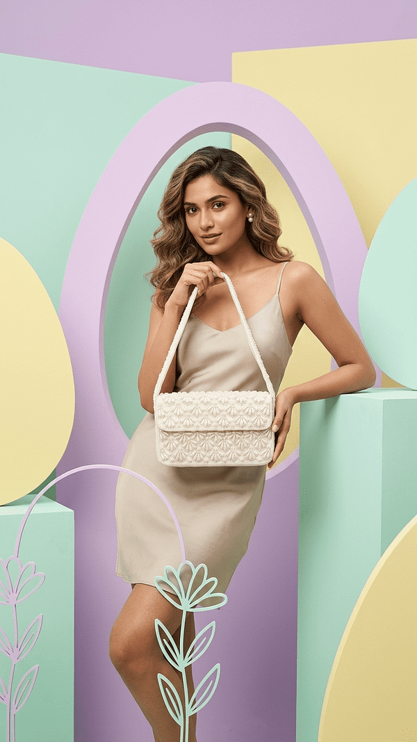 pomelli_photoshoot_image_9_16_0417 (1) Ivory Pearl Embellished Shoulder Bag