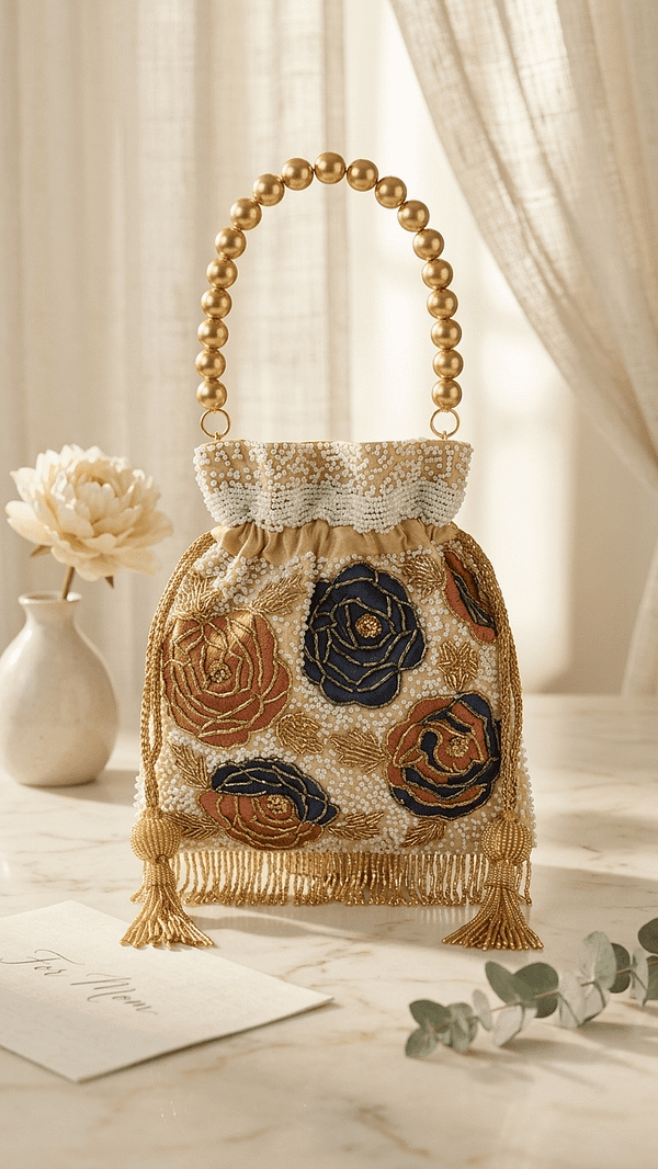 pomelli_photoshoot_image_9_16_0422 (10) - Copy Floral Pearl Embroidered Potli Bag