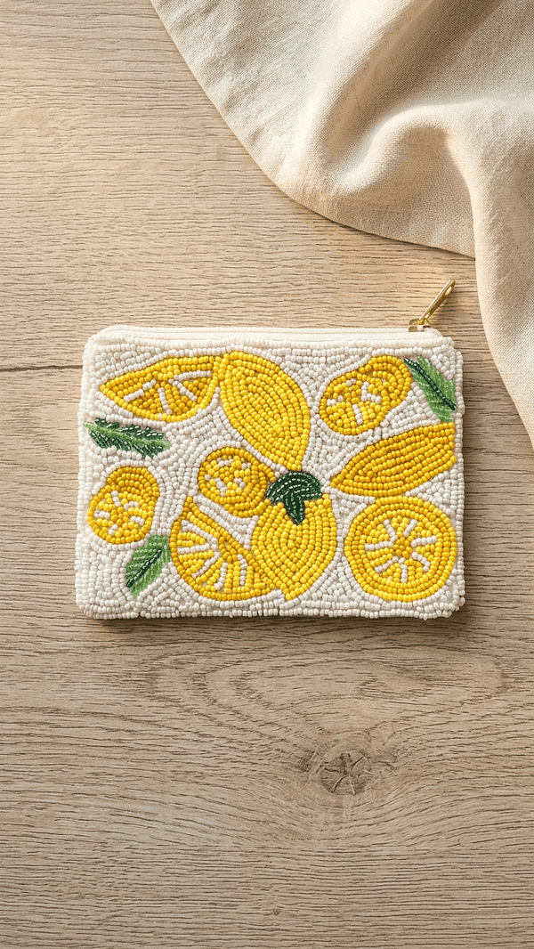 pomelli_photoshoot_image_9_16_0422 (13) Lemon Beaded Zip Coin Purse