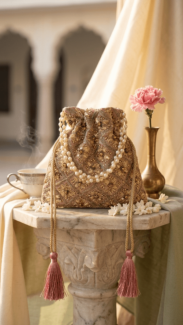 pomelli_photoshoot_image_9_16_0422 (14) Embellished Pearl Drawstring Potli Bag