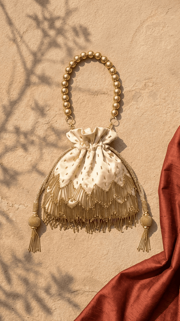 pomelli_photoshoot_image_9_16_0422 (4) - Copy - Copy Golden Pearl Handle Potli Bag