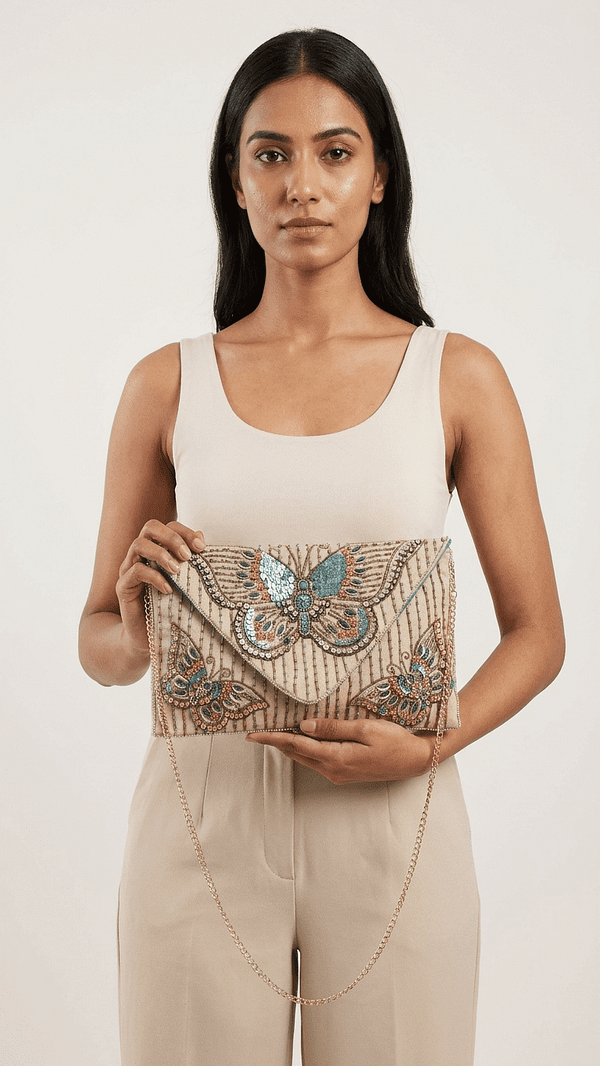 Butterfly Grace Embellished Clutch