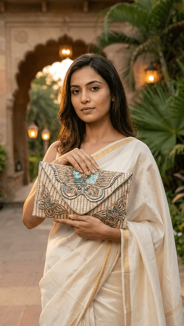Butterfly Grace Embellished Clutch