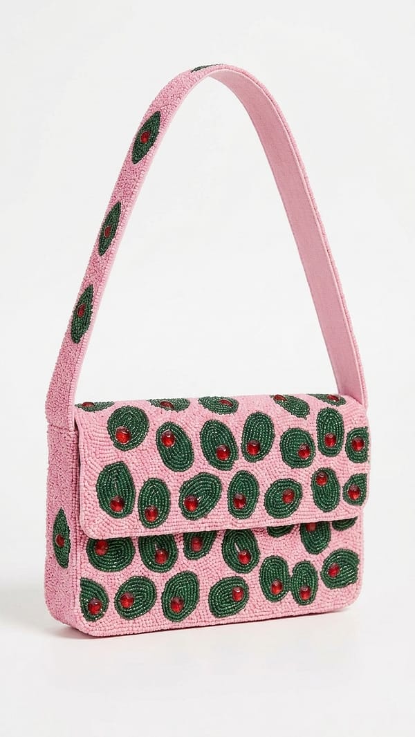 Avocado Pop Beaded Shoulder Bag