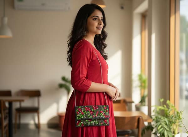 Floral Beaded Evening Clutch