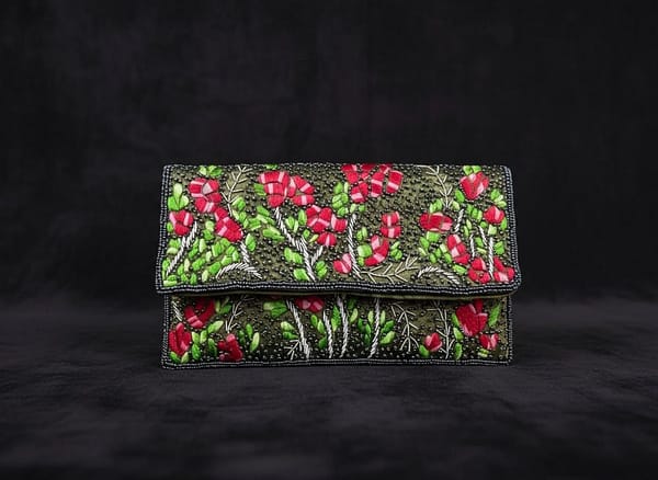 Floral Beaded Evening Clutch