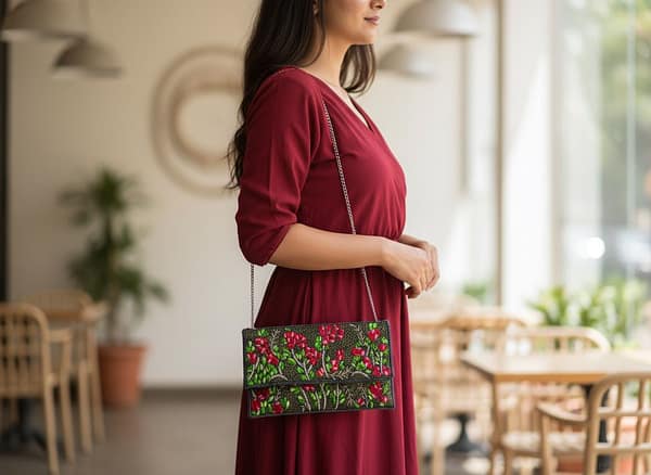 Floral Beaded Evening Clutch