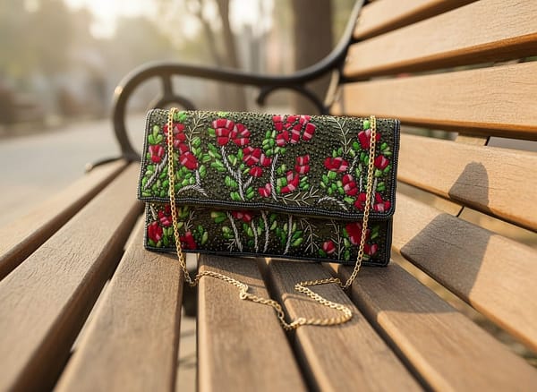 Floral Beaded Evening Clutch