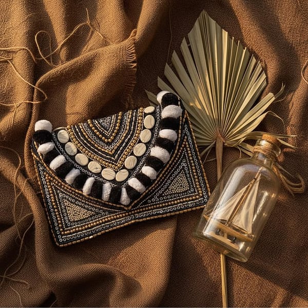 4 Amara Midnight Beaded Clutch