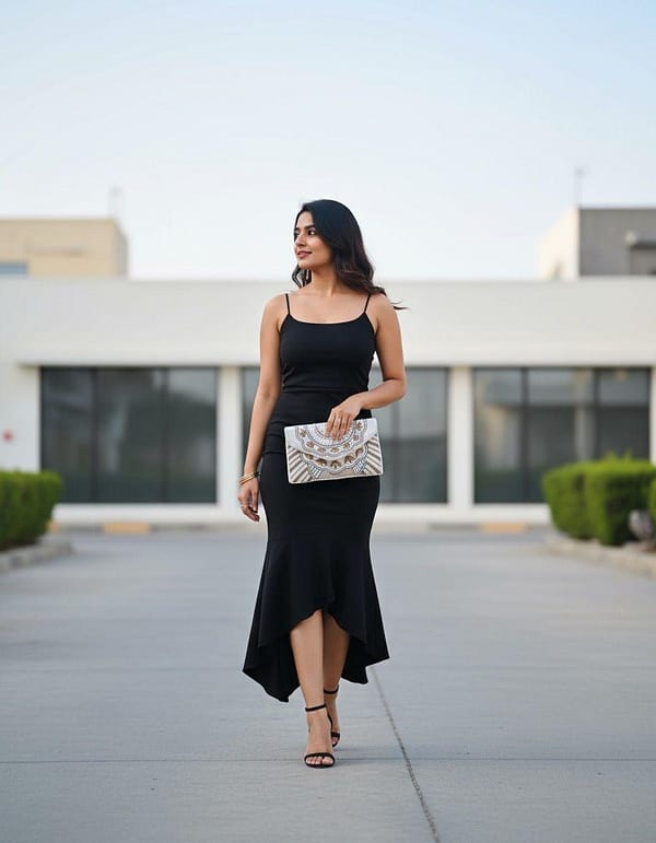 U Beaded Boho Envelope Clutch Bag