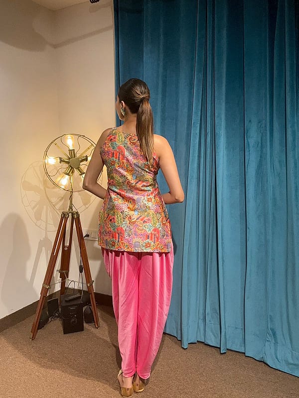 Floral Fusion Dhoti Co-ord Set