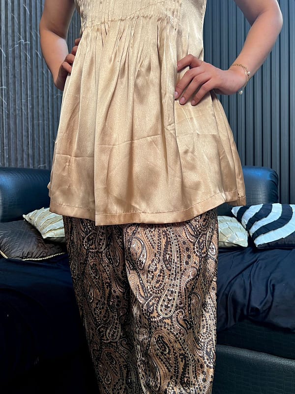 Golden Luxe Peplum Co-ord Set
