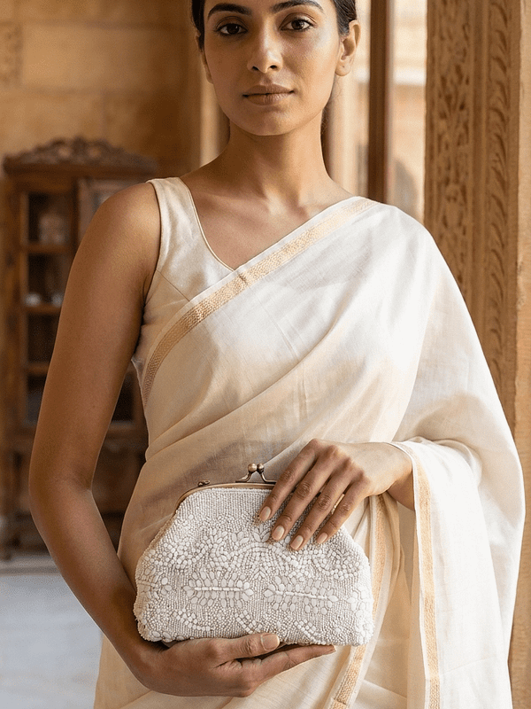 pomelli_photoshoot_image_9_16_0420 (5) Ivory Blossom Beaded Clutch